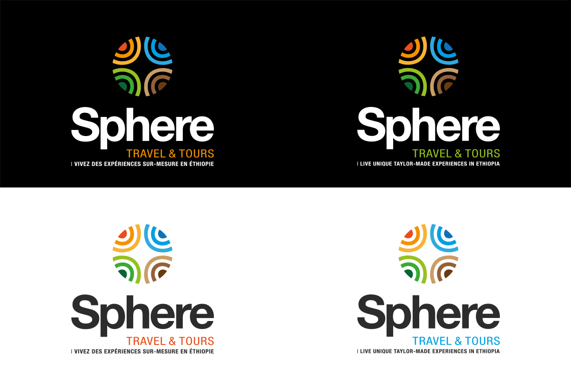 Logotype et identité visuelle de l'agence Sphere Tour & Travel